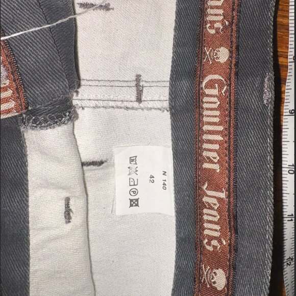 Jean Paul Gaultier – Denim Trompe L'oeil Jeans Black/Gray Size 6 / 8 6/8 FR42 - Picture 6 of 11